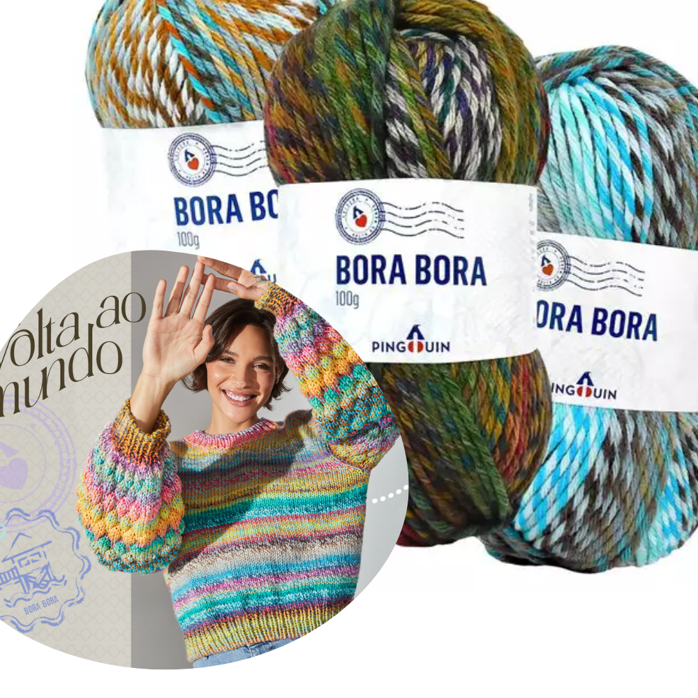 Lã Bora Bora 100 gramas - Pingouin - Coleção Volta ao Mundo