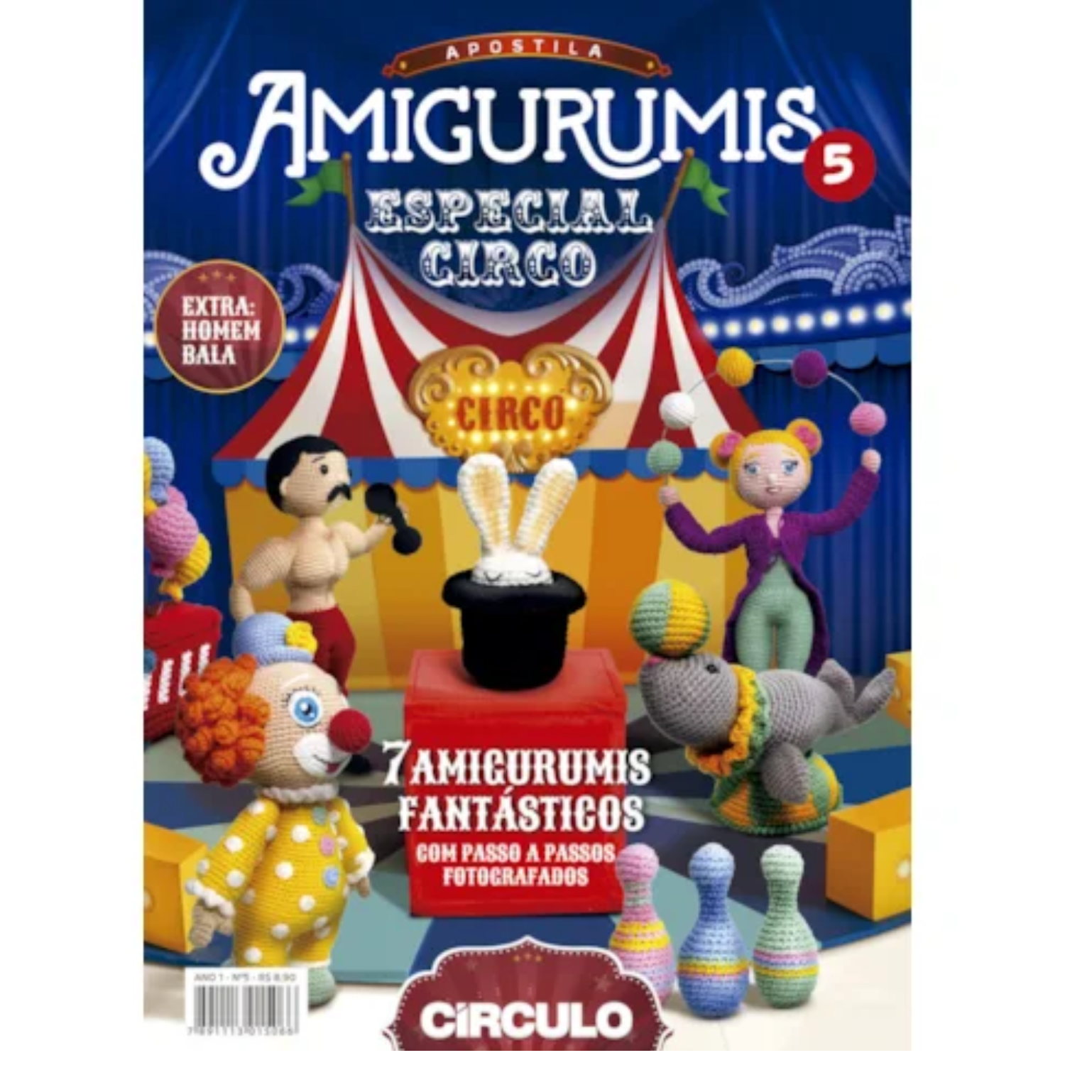 Revista e Apostilas  Amigurumis da Círculo n5 Especial Circo